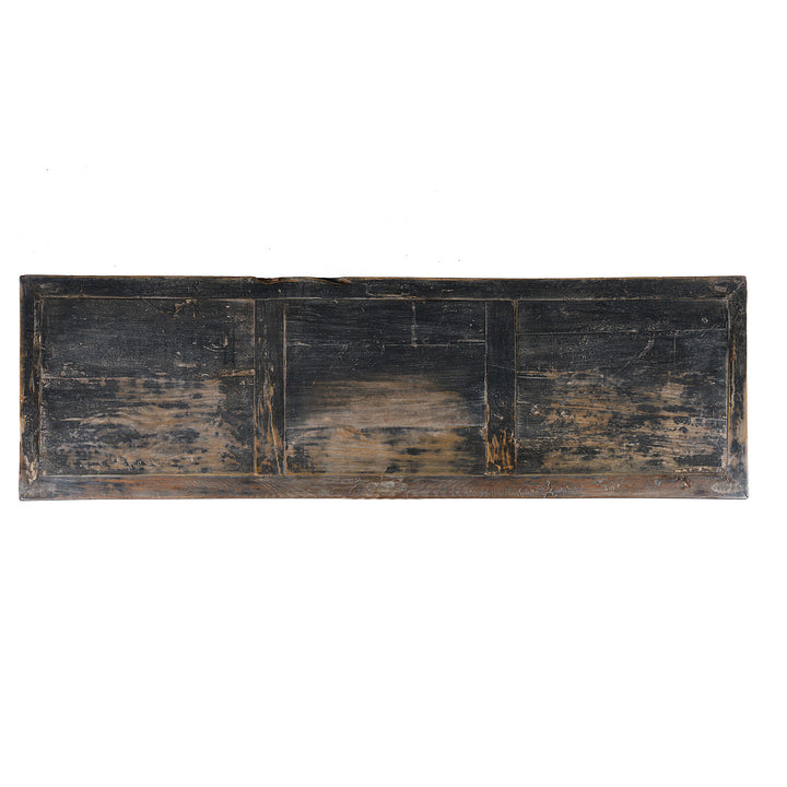 Top Down View Of Antique Chinese Painted Elm & Poplar Sideboard | Indigo Antiques
