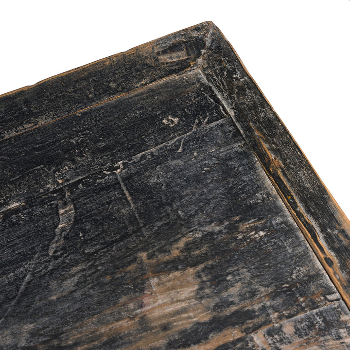 Detail From Top Of Antique Chinese Painted Elm & Poplar Sideboard | Indigo Antiques