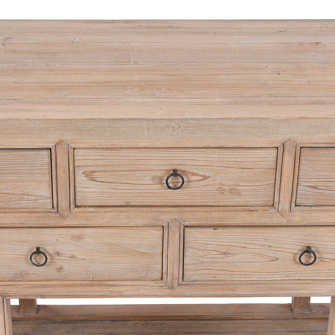 Long Rustic Console Table With Shelf