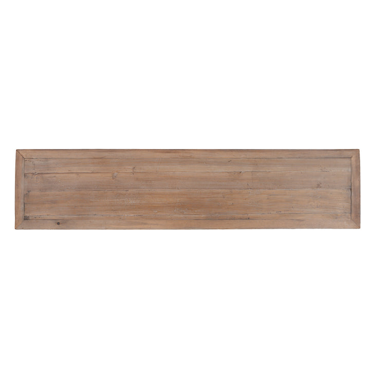 Top Down View Of Rustic Console Table With Shelf | Indigo Antiques