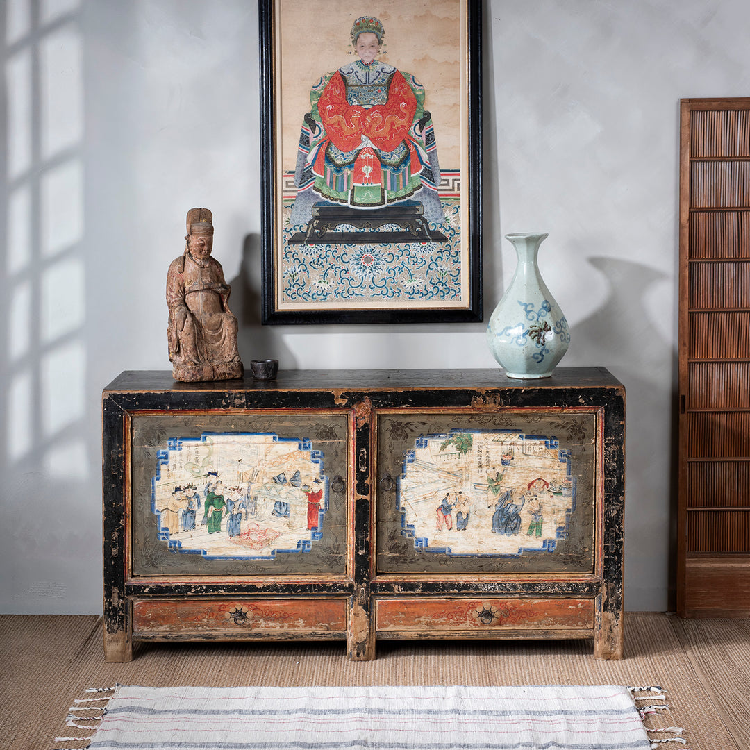 Antique Mongolian Painted Sideboard | Indigo Antiques