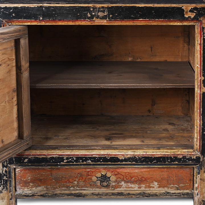Interior Of Antique Mongolian Painted Sideboard | Indigo Antiques