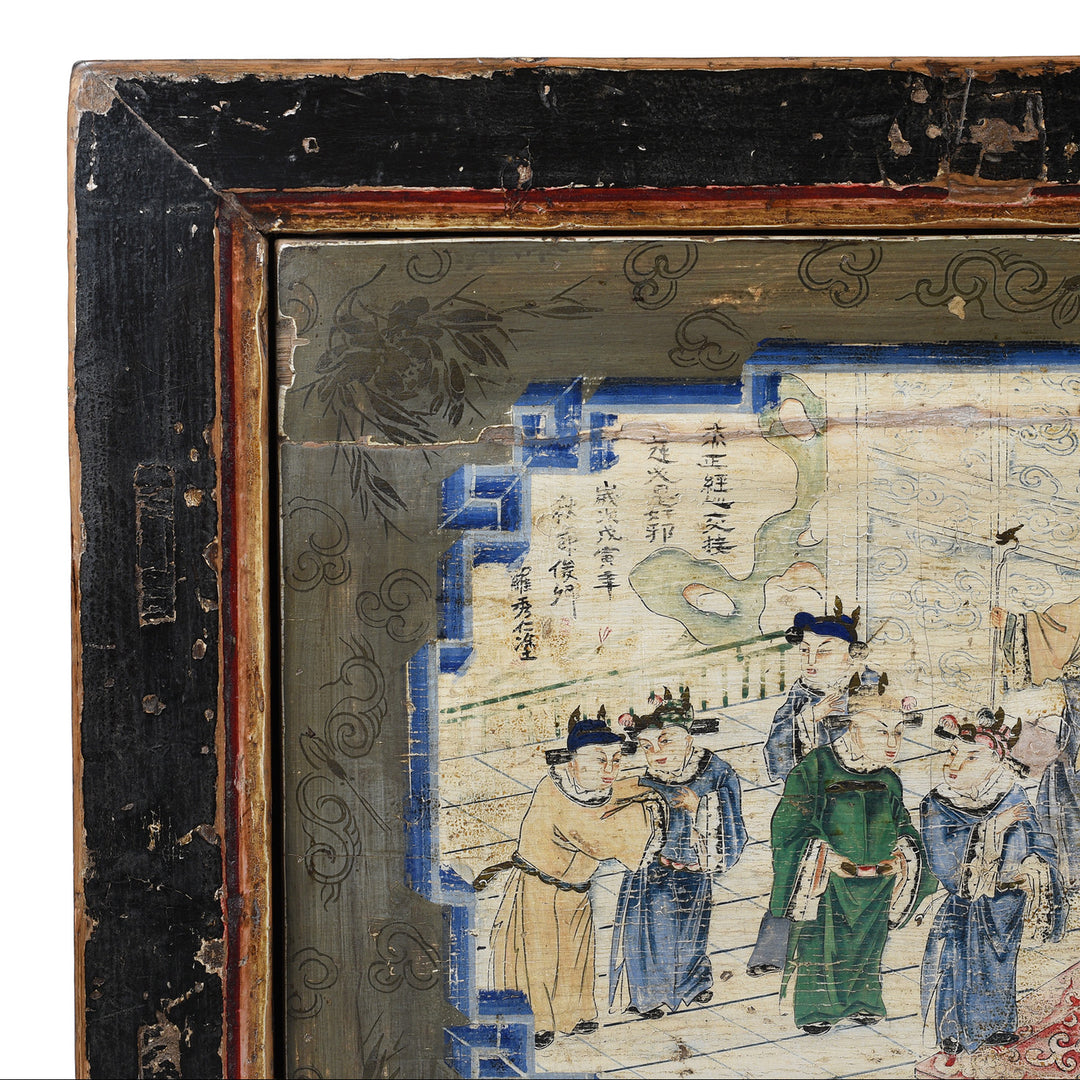 Corner Detail From Antique Mongolian Painted Sideboard | Indigo Antiques