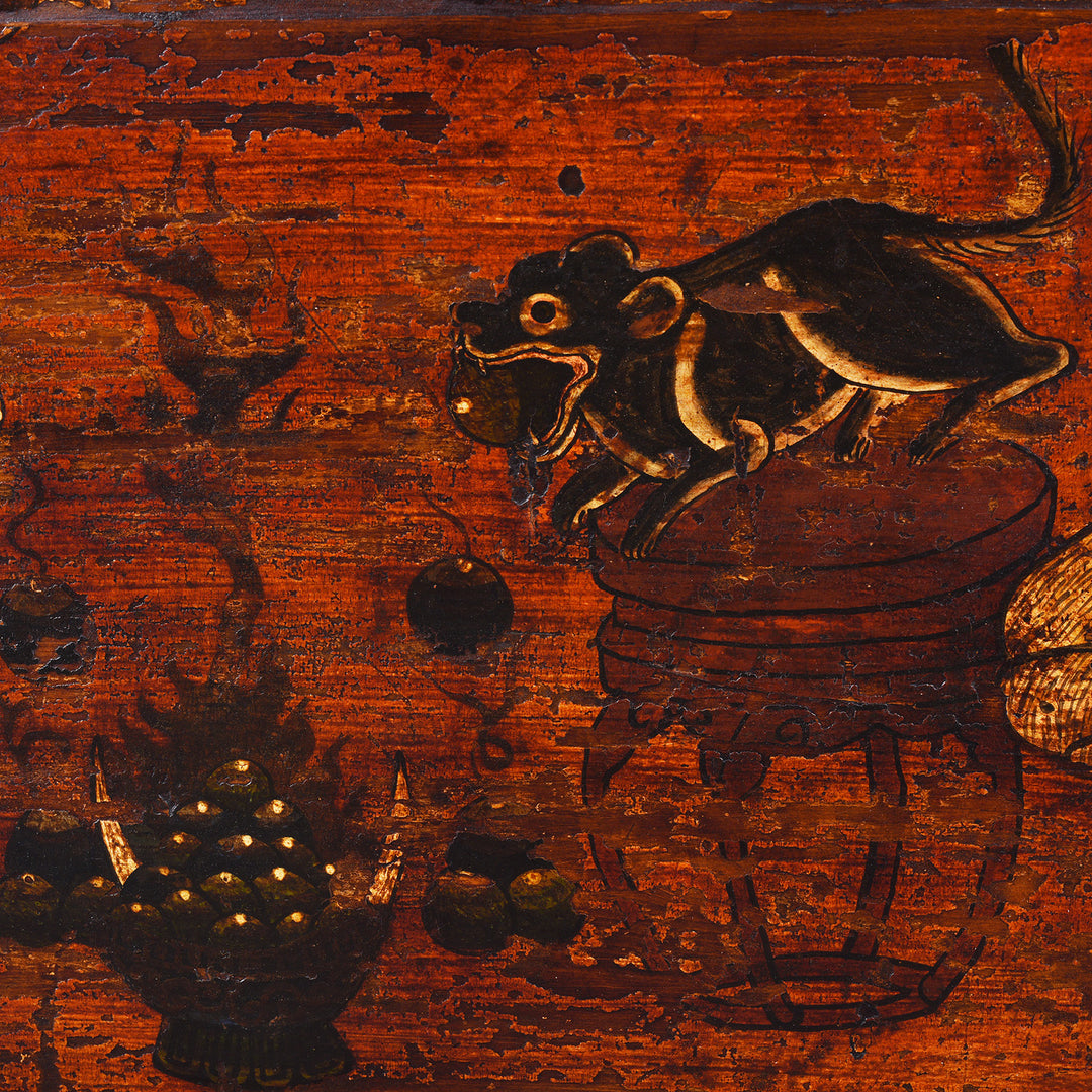 Mongoose Detail From Option 1 Antique Mongolian Tiger & Mongoose Boxes | Indigo Antiques
