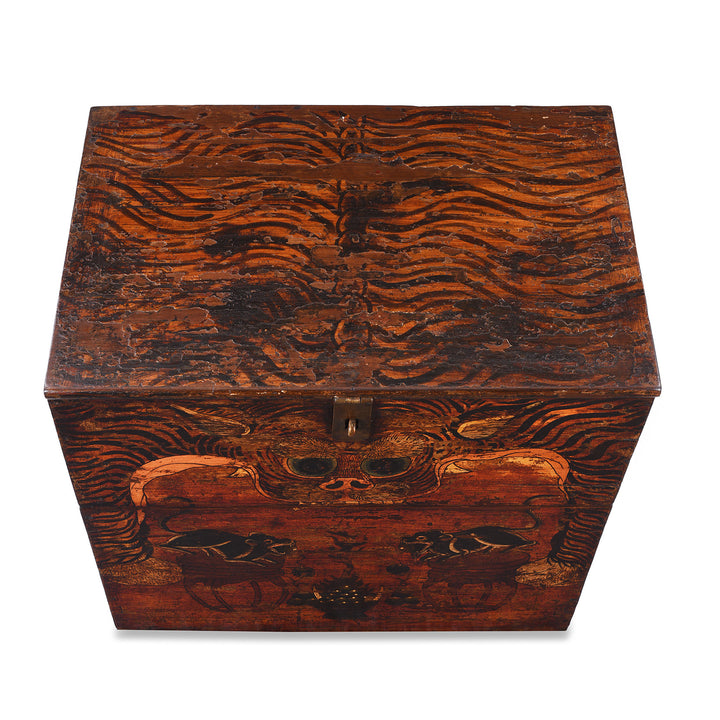 Top own View Of Option 1 Antique Mongolian Tiger & Mongoose Boxes | Indigo Antiques