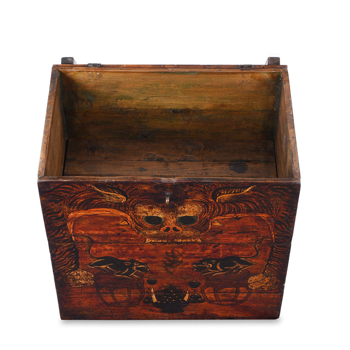 Interior Of Option 2 Antique Mongolian Tiger & Mongoose Boxes | Indigo Antiques