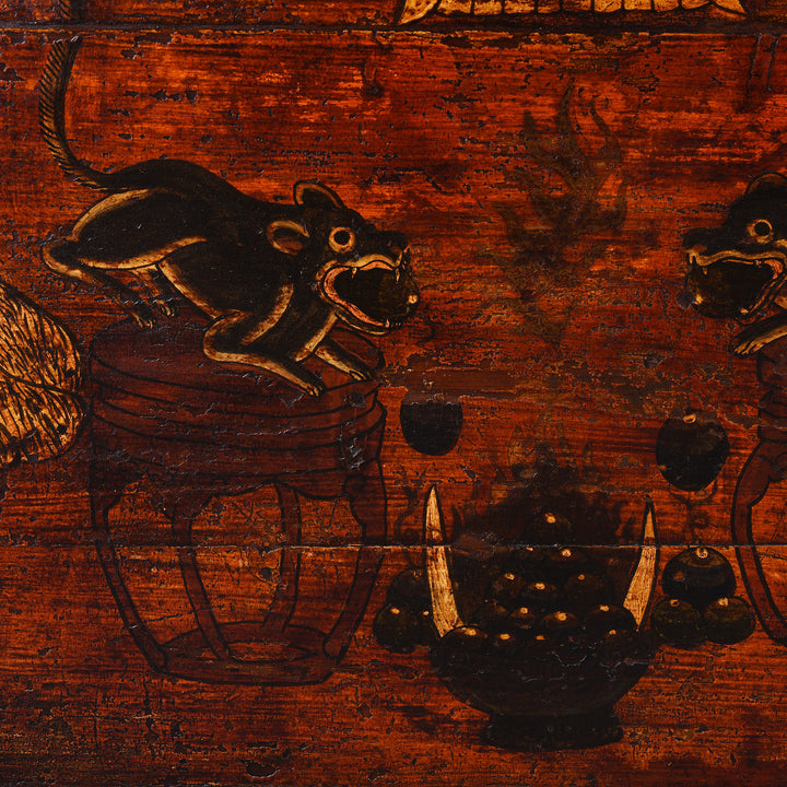 Mongoose Detail From Option 2 Antique Mongolian Tiger & Mongoose Boxes | Indigo Antiques