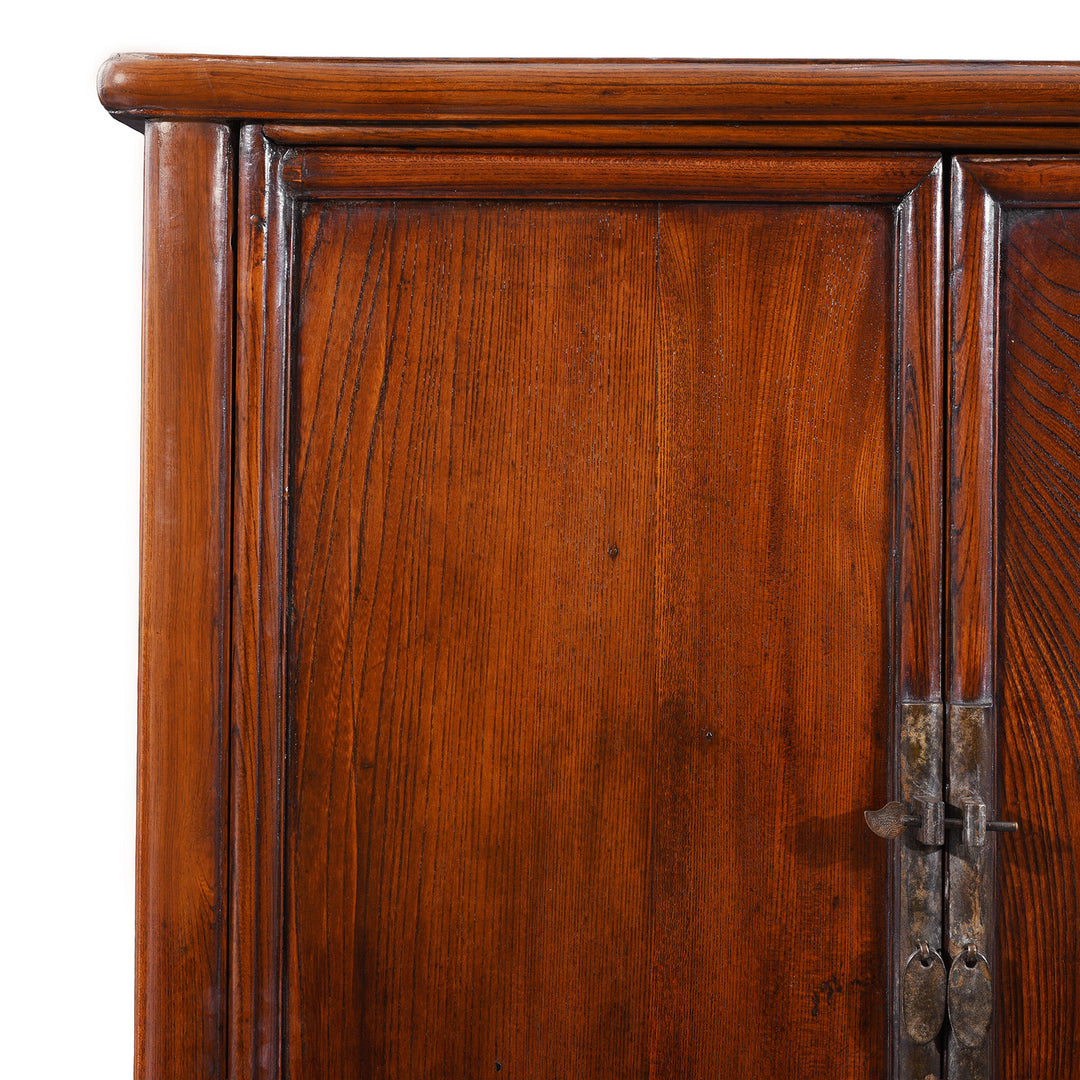 Corner Detail From Chinese Antique Taper Cabinet From Jiangsu | Indigo Antiques