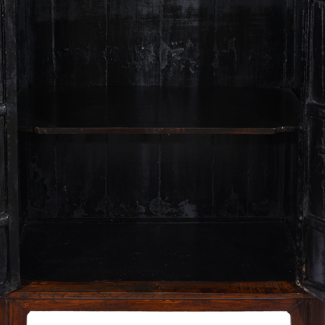 Shelf Detail From Chinese Antique Taper Cabinet From Jiangsu | Indigo Antiques