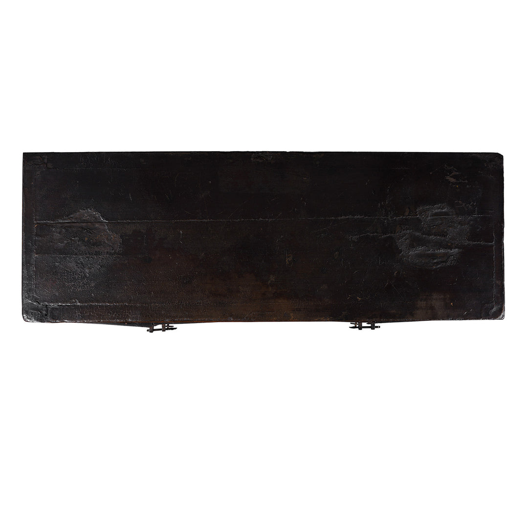 Top Down View Of Antique Chinese Red Lacquer Shanxi Sideboard | Indigo Antiques