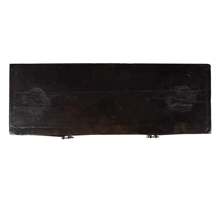 Top Down View Of Antique Chinese Red Lacquer Shanxi Sideboard | Indigo Antiques