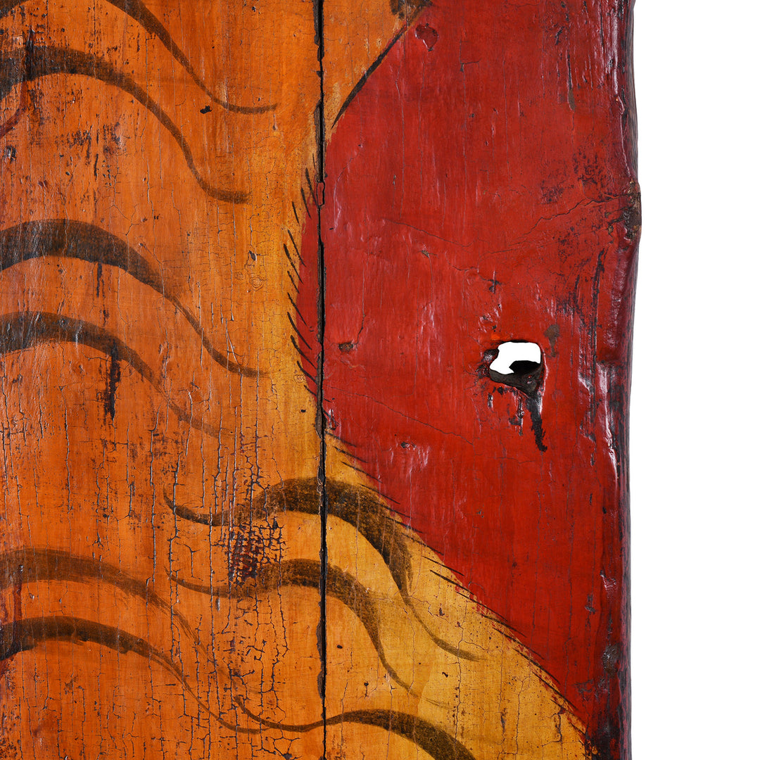 Detail From Tibetan Tiger Painted Door | INDIGO ANTIQUES