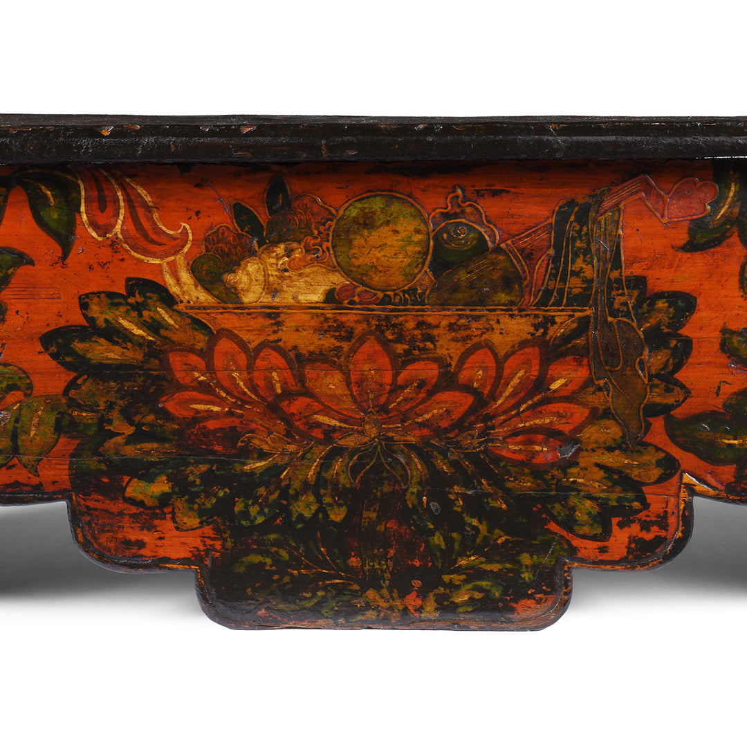 Paintwork Detail From Antique Tibetan Painted Choksar | Indigo Antiques