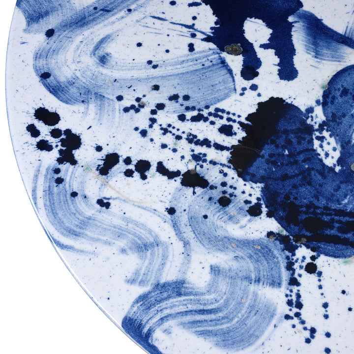 Design Detail From Chinese Porcelain Round Bistro Table - Blue Abstract | Indigo Antiques