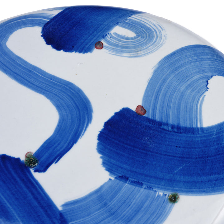 Design Detail From Porcelain Stool - Blue Abstract | INDIGO ANTIQUES