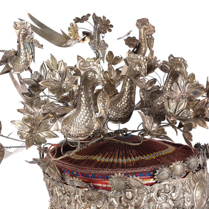 Decorative Miao Tribal Hat From Guizhou On Stand