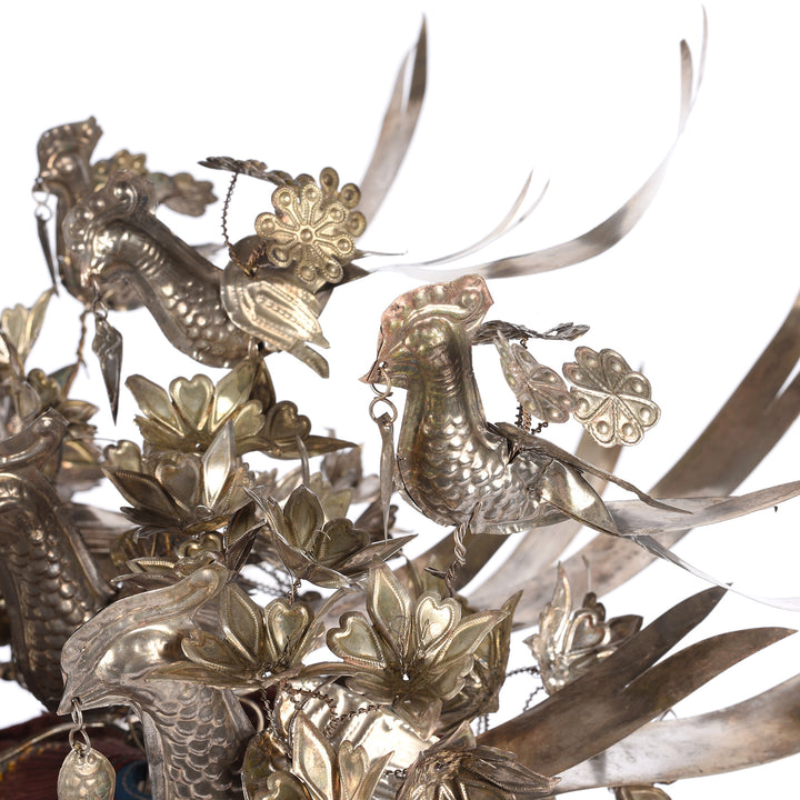 Decorative Miao Tribal Hat From Guizhou On Stand