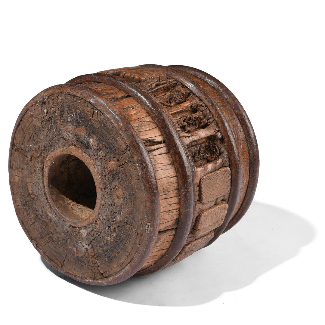 Side View Of Antique Wheel Hub From Shandong Province | Indigo Antiques
