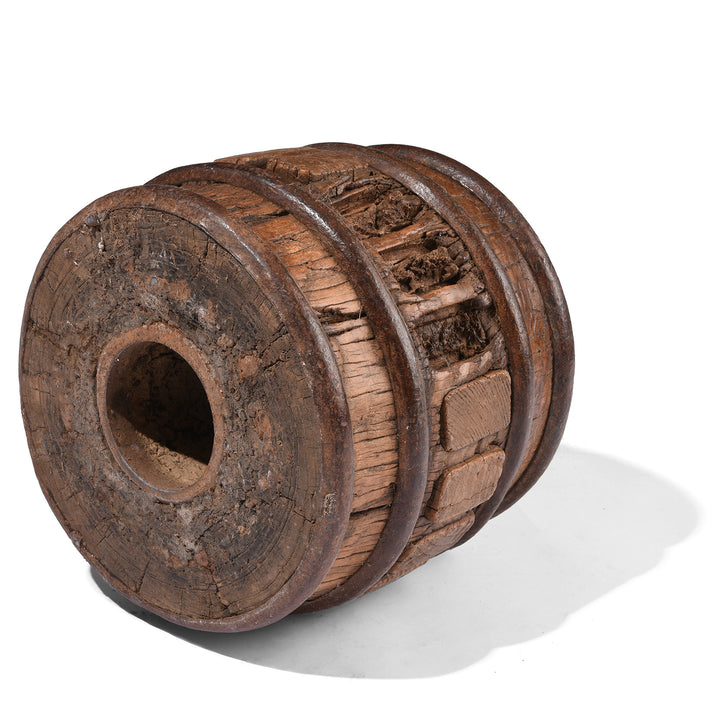 Side View Of Antique Wheel Hub From Shandong Province | Indigo Antiques