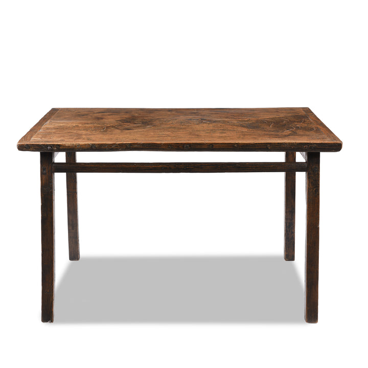 Antique Elm Kitchen Dining Table - One Piece Top | Indigo Antiques