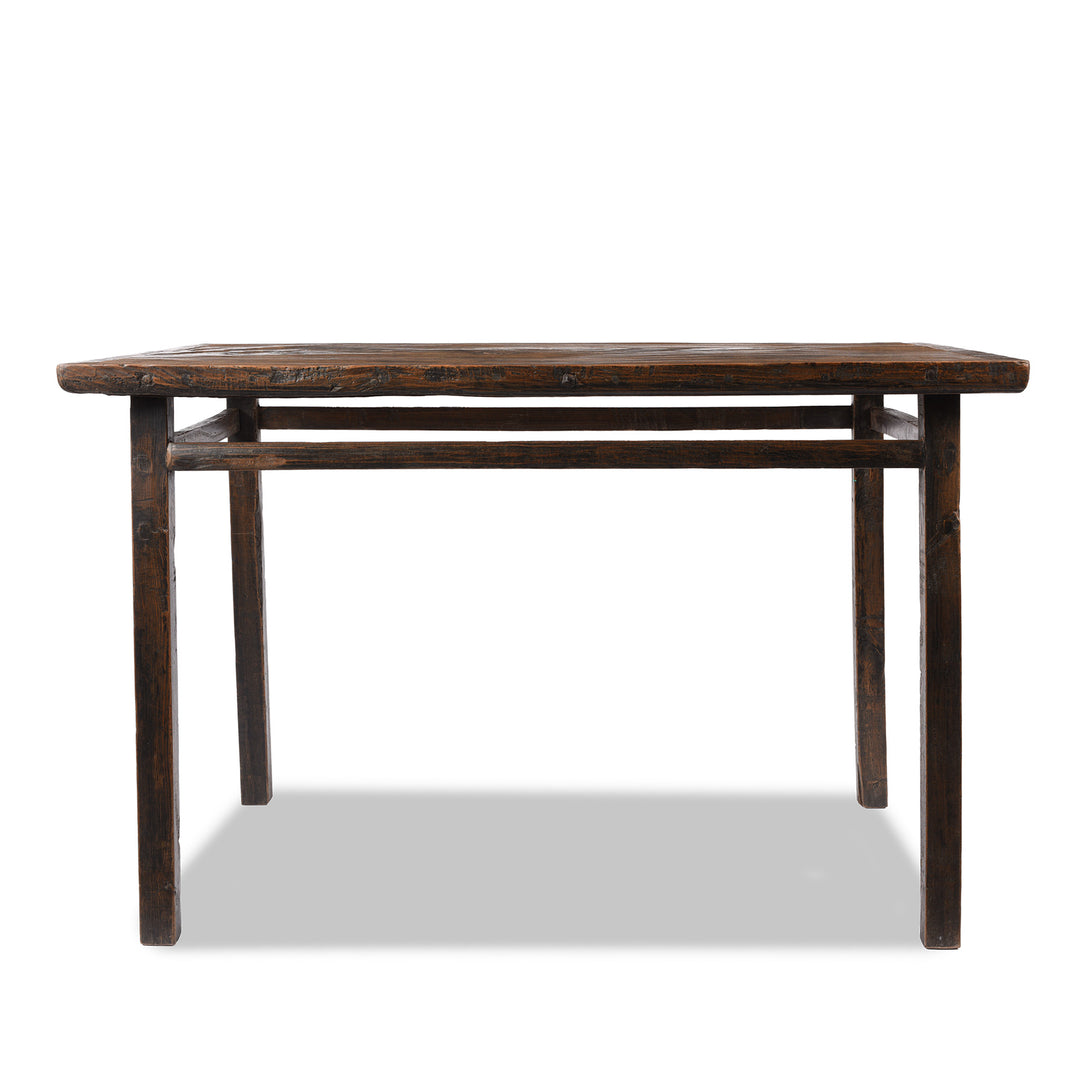 Antique Elm Kitchen Dining Table - One Piece Top | Indigo Antiques