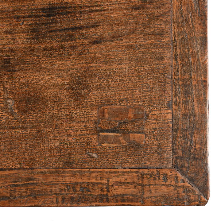 Detail From Antique Elm Kitchen Dining Table - One Piece Top | Indigo Antiques