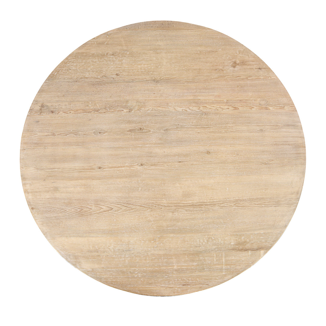 Round Pedestal  Dining Table Made From Old Bleached Pine