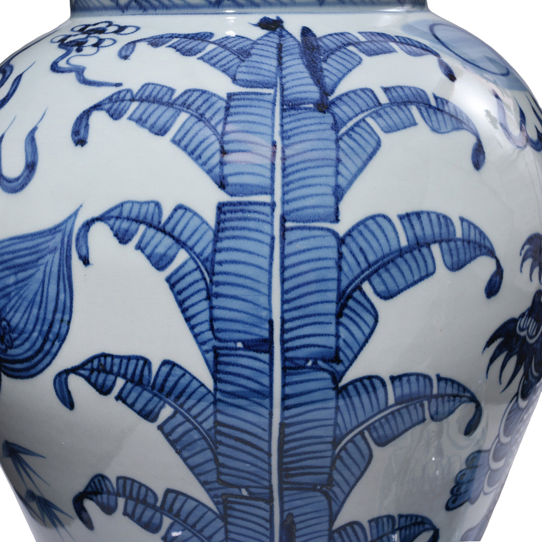 Design Detail From Blue & White Porcelain Temple Jar - Qilin Design | Indigo Antiques