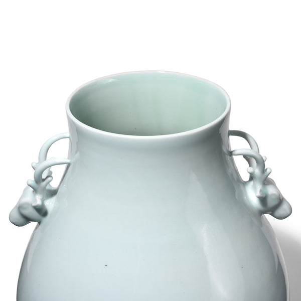 Celadon Porcelain Deer Handle Vase