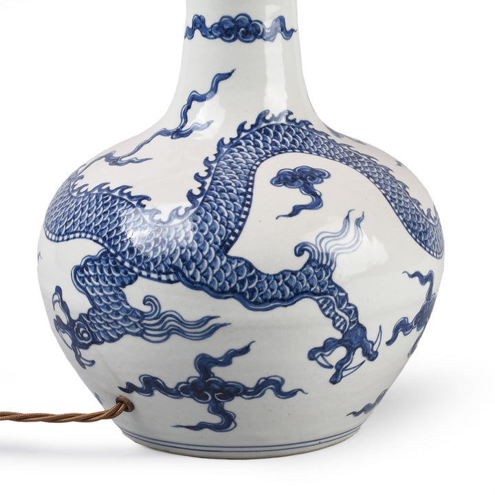 Back of Chinese Blue & White Porcelain Table Lamp | Indigo Antiques