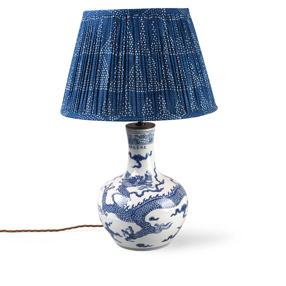 Chinese Blue & White Porcelain Table Lamp With Shade AUK509V2 | Indigo Antiques