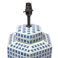 Blue & White Porcelain Hexagonal Tea Caddy Lamp