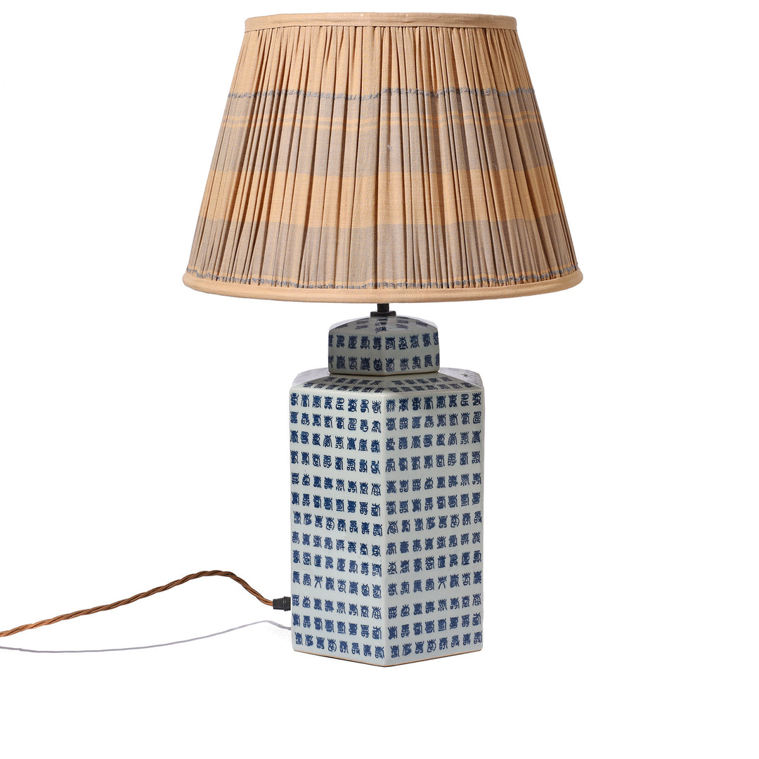 Blue & White Porcelain Hexagonal Tea Caddy Lamp | Indigo Antiques