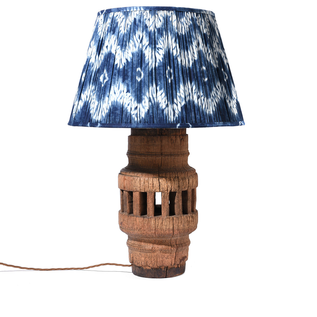 Elm Wheel Hub Table Lamp From Shanxi - 19th Century  | Indigo Antiques
