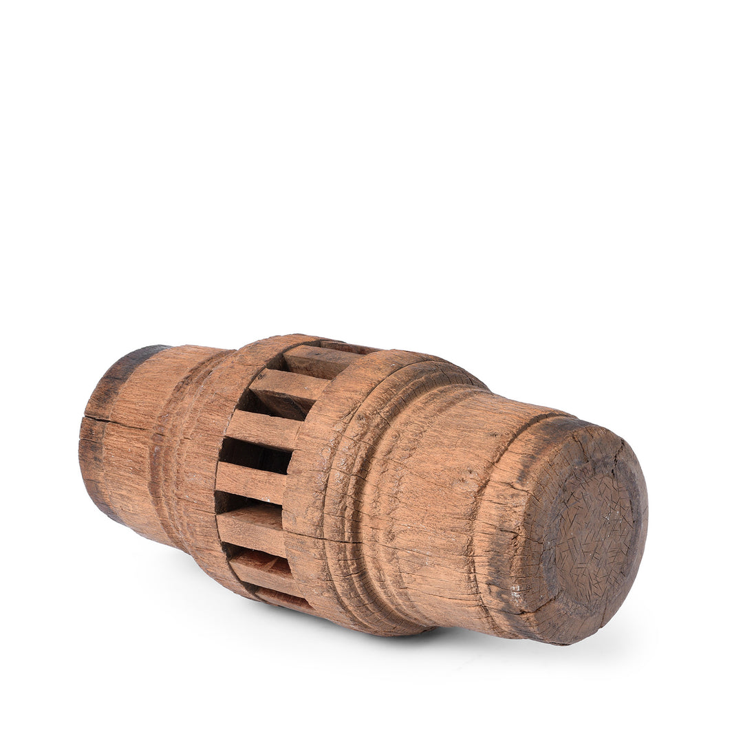 End View Of Antique Elm Wheel Hub From Shanxi Province | Indigo Antiques