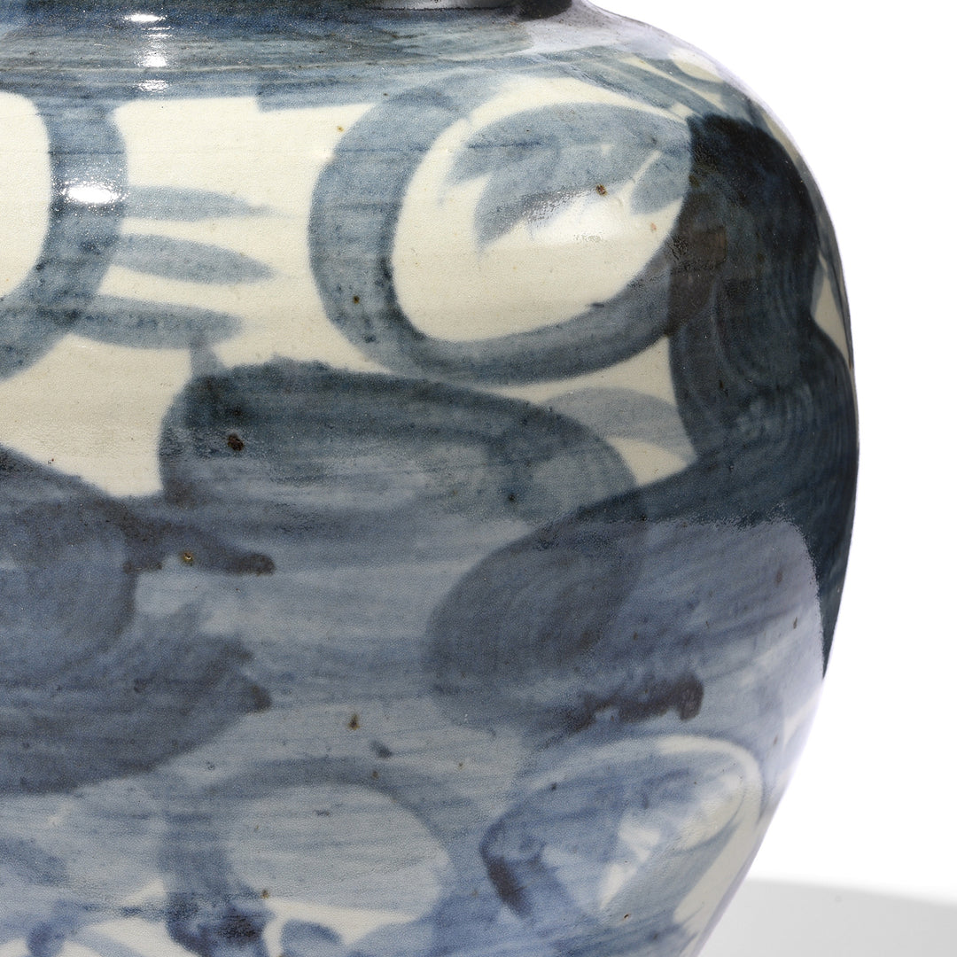 Detail From Wired Lamp from Blue & White Porcelain Wine Jar | Indigo Antiques