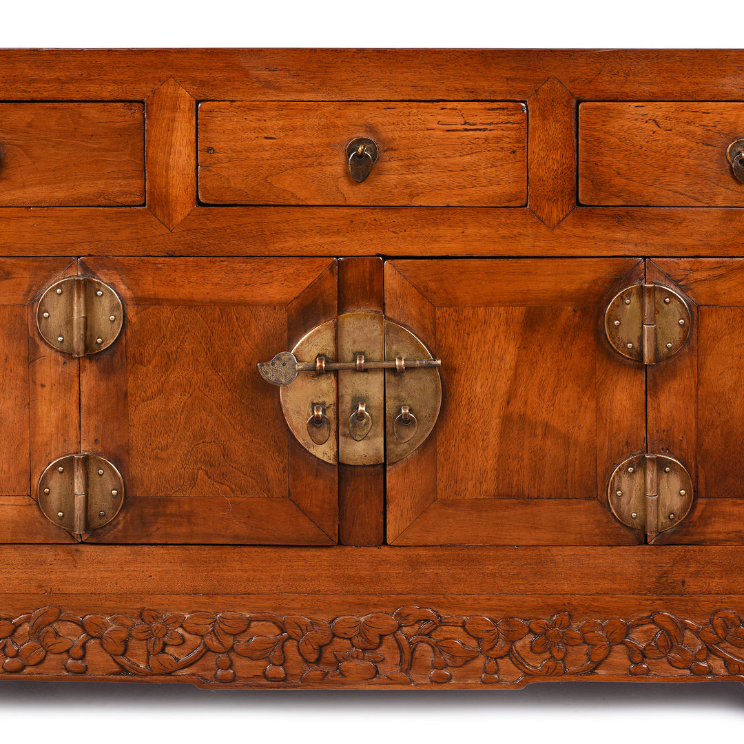 Detail From Antique Kang Cabinet Made From Catalpa wood | Indigo Antiques