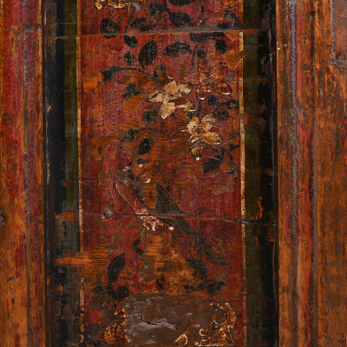 Paintwork Detail From Antique Mongolian Painted Sideboard | Indigo Antiques