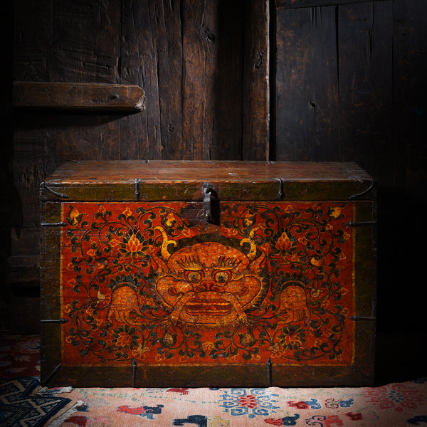 Tibetan Choksar with Dragon Painting - Early 18thC Tibetan Choksar with Dragon Painting - Early 18thC