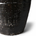 Black Glazed Terracotta Storage Jar From Peking - 19th Century