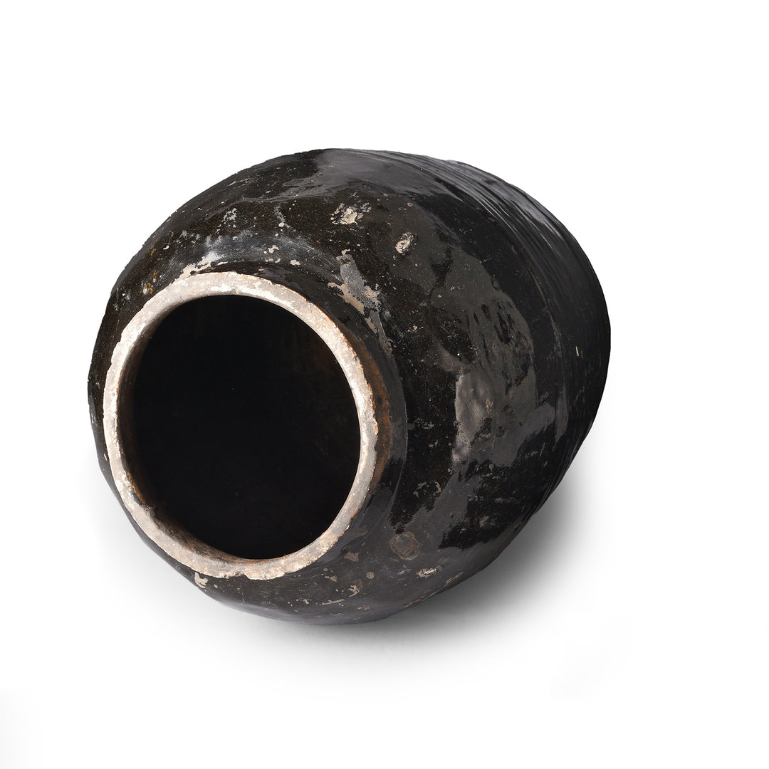 Antique Black Glazed Terracotta Storage Jar From Peking  | Indigo Antiques