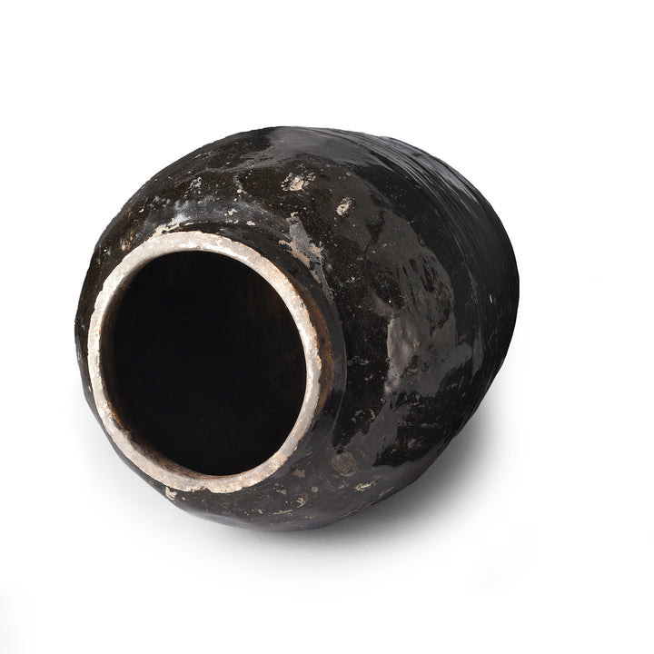 Antique Black Glazed Terracotta Storage Jar From Peking  | Indigo Antiques