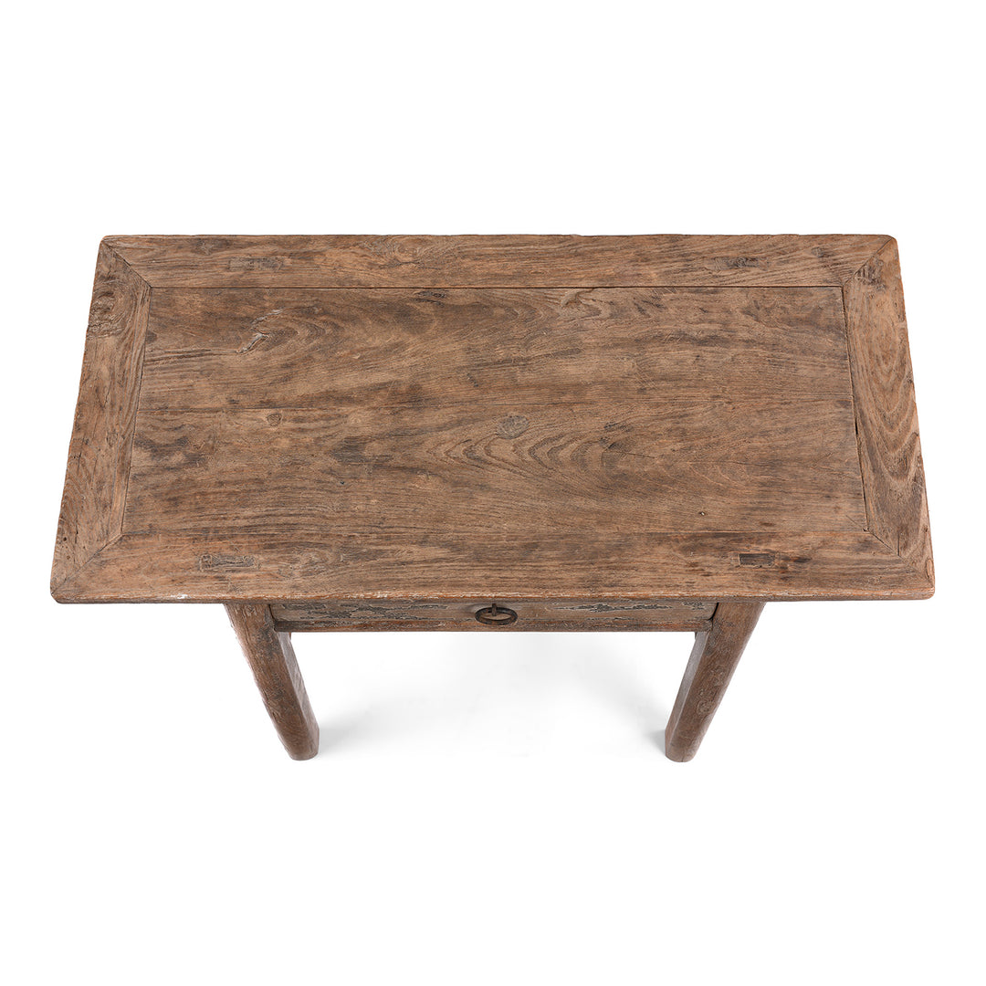Top Down View Of Antique Antique Chinese Ming Style Half Table From Shanxi | indigo Antiques 