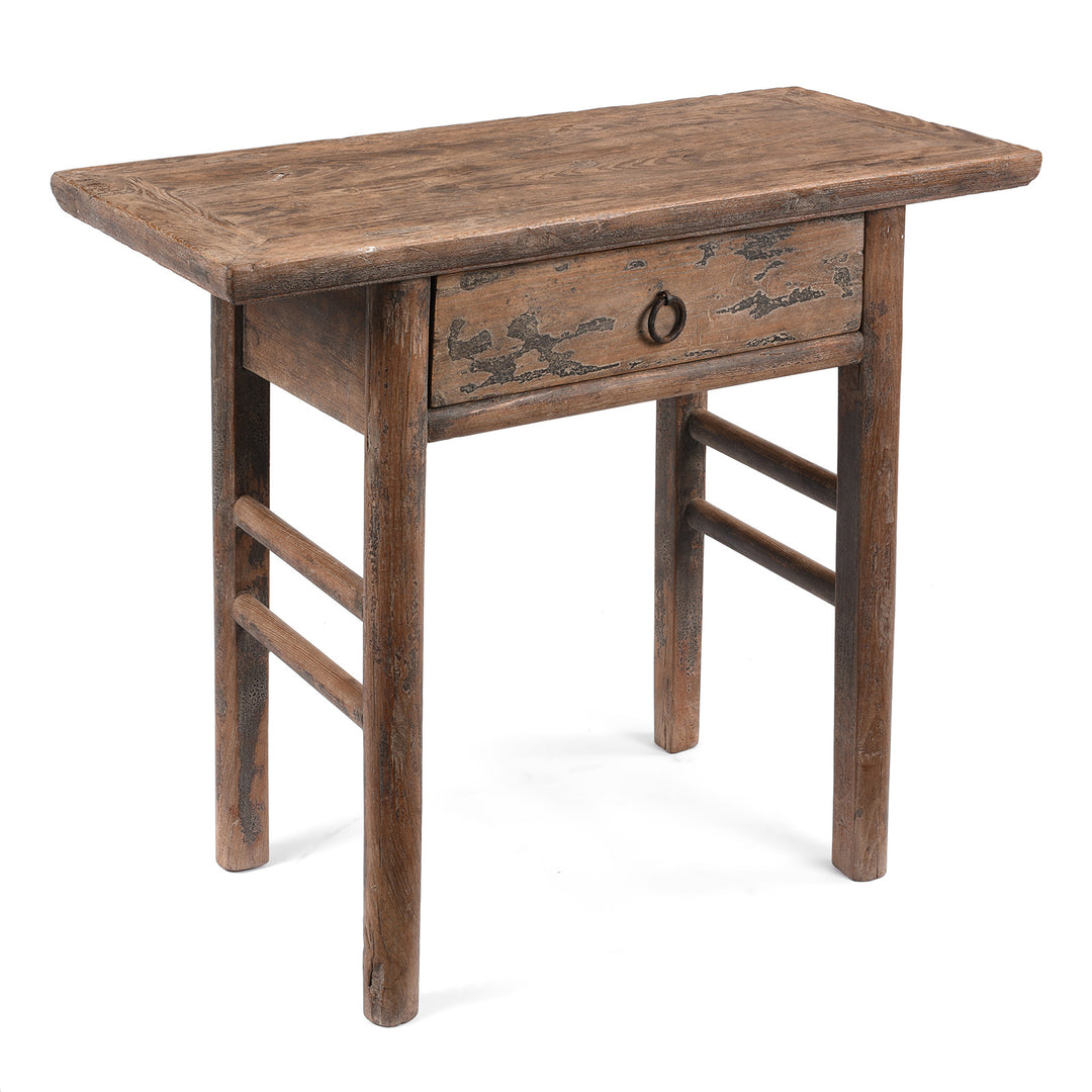 Angled View Of Antique Antique Chinese Ming Style Half Table From Shanxi | indigo Antiques 