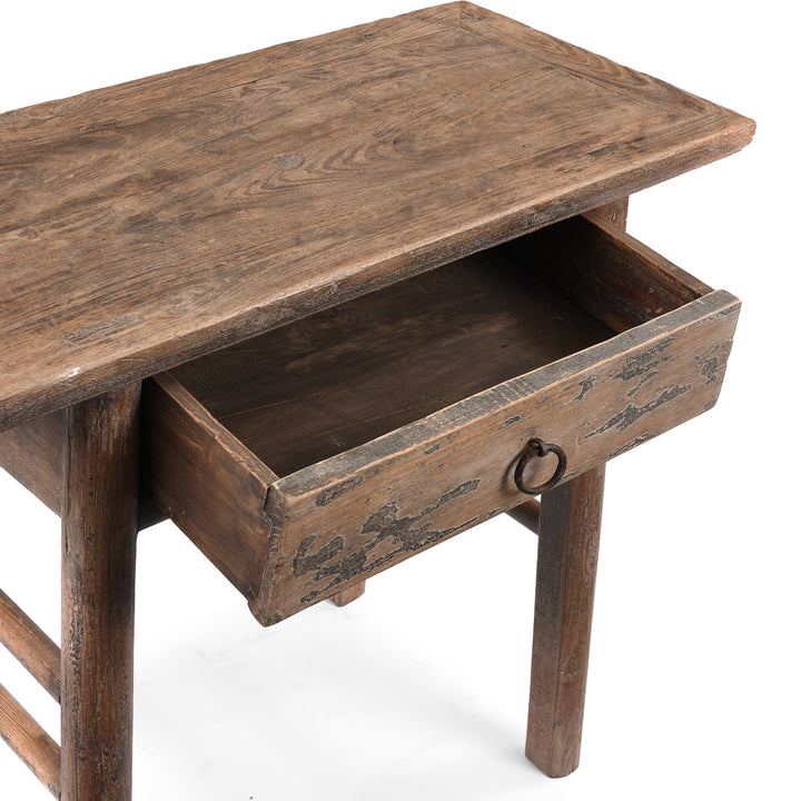 Drawer Detail From Antique Antique Chinese Ming Style Half Table From Shanxi | indigo Antiques 