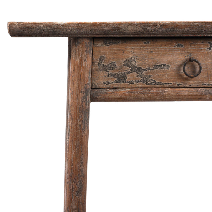 Corner Detail From Antique Antique Chinese Ming Style Half Table From Shanxi | indigo Antiques 