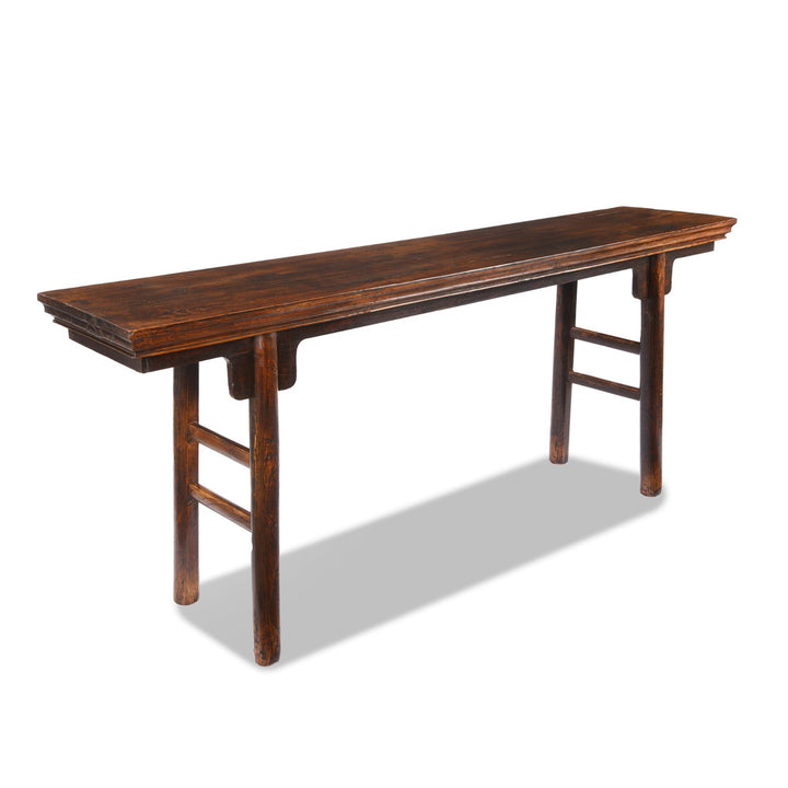 Angled View Of Antique Lacquered Qiu Wood Altar Table From Shanxi | Indigo Antiques