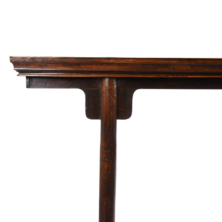 Corner Detail From Antique Lacquered Qiu Wood Altar Table From Shanxi | Indigo Antiques