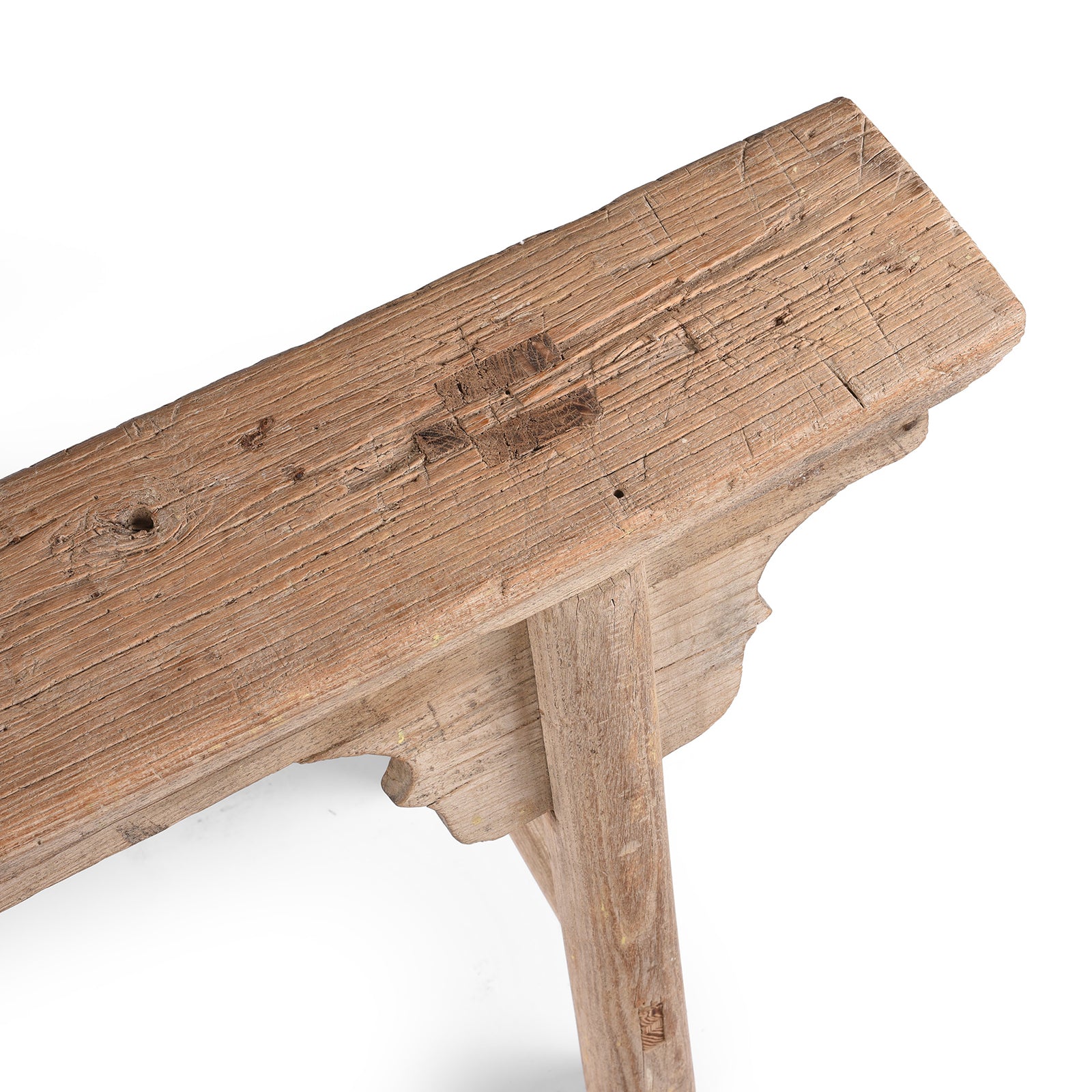 Detail From Antique Elm Chinese Spring Bench From Shanxi Province | Indigo Antiques