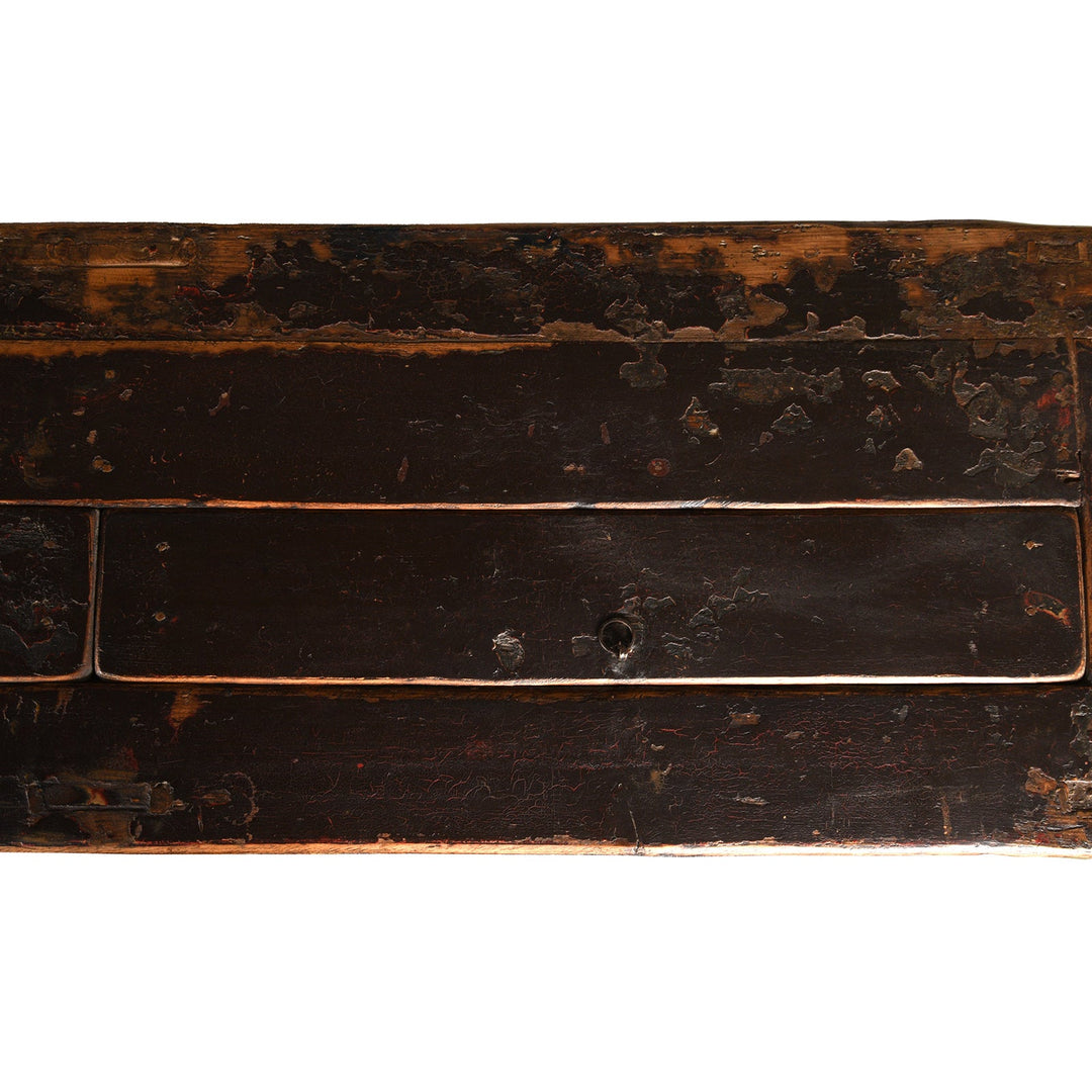Top Detail From Antique 3 Door Painted Mongolian Sideboard - 19th Century | Indigo Antiques